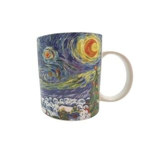 Starbucks Vintage Barista 2001 Starry Night Van Gogh Christmas Mug 18 oz New